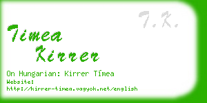timea kirrer business card